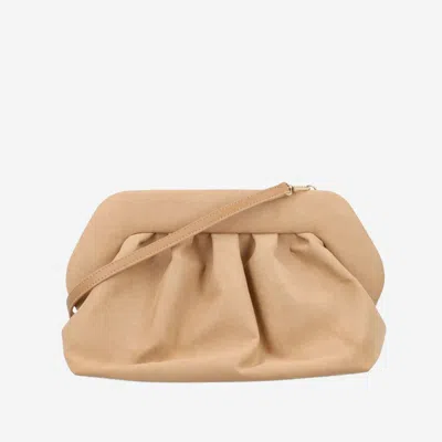 Themoirè Vegan Fabric Clutch In Beige