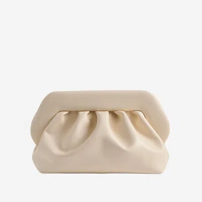 Themoirè Vegan Fabric Clutch In White