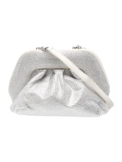 Pre-owned Themoirè Vegan Leather Crossbody Bag In Silver