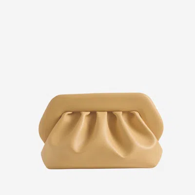 Themoirè Vegan Leather Top Handle Bag In Beige