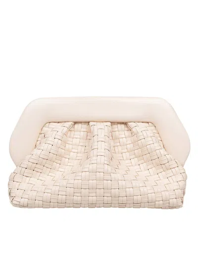 Themoirè Vegan Pu Clutch Bag In Beige