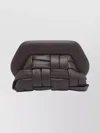 Themoirè Tia Ebony Clutch Bag With Woven Motif And Shoulder Strap
