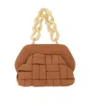 Themoirè Tia Weaved Straw Clutch In Brown