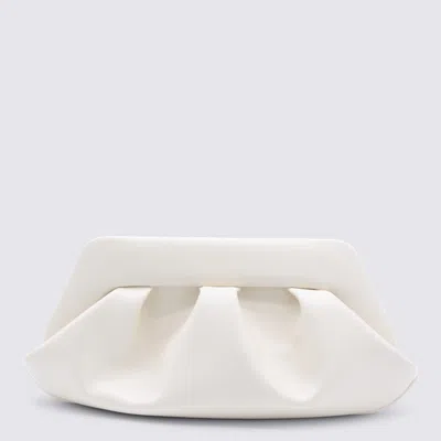 Themoirè White Vegan Leather Bios Baguette Clutch In Sand