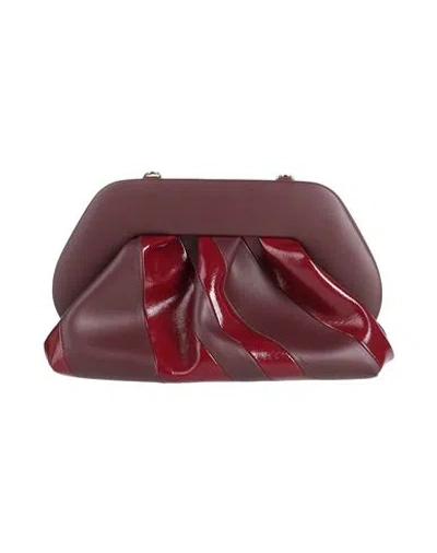 Themoirè Woman Clutch Burgundy Size - Textile Fibers In Red