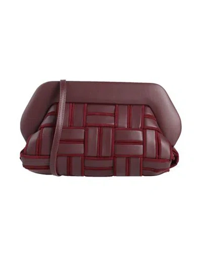 Themoirè Woman Clutch Burgundy Size - Textile Fibers In Red