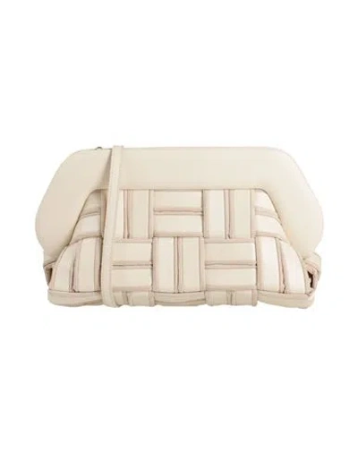Themoirè Woman Clutch Cream Size - Textile Fibers In White
