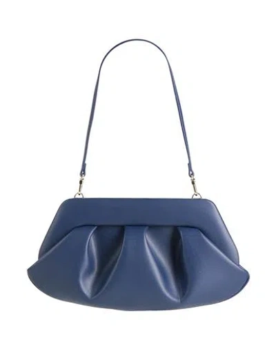 Themoirè Woman Clutch Navy Size - Textile Fibers