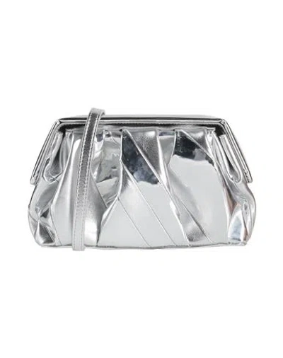 Themoirè Woman Clutch Silver Size - Textile Fibers