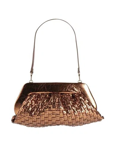 Themoirè Woman Handbag Bronze Size - Bio-based Polyurethane In Brown