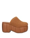 Themoirè Mules "sybil Coral" Toffee In Brown