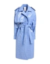 Themoirè Woman Overcoat & Trench Coat Light Blue Size L Polyurethane, Nylon In Blue