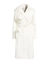 Themoirè Woman Overcoat & Trench Coat White Size L Polyurethane, Nylon In White