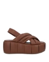 Themoirè Lyra 75mm Platform Slides In Brown
