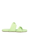 Themoirè Woman Sandals Light Green Size 8 Leather