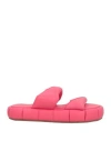 Themoirè Raspberry Faux Leather Phenix Flats In Magenta