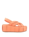 Themoirè Woman Sandals Salmon Pink Size 7 Textile Fibers