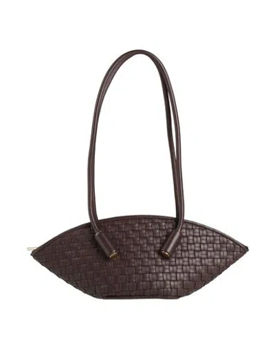Themoirè Woman Shoulder Bag Dark Brown Size - Recycled Fibers