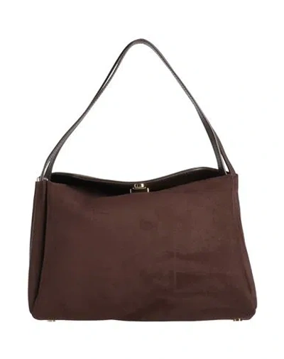 Themoirè Woman Shoulder Bag Dark Brown Size - Textile Fibers