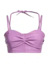 Themoirè Tops In Purple