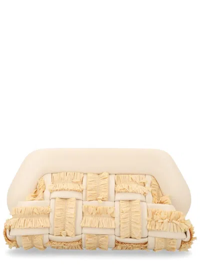 Themoirè Natural Bios Cotton-blend Woven Raffia Handbag In Neutral