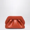 Themoirè Rectangular Pleated Clutch Bag Structured Frame In Orange