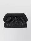 Themoirè Woven Bios Clutch Bag With Structured Frame