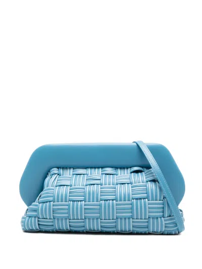 Themoirè Woven Clutch Bag In Blue