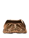 Themoirè Woven Clutch Bag In Gold