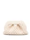 Themoirè Rectangular Suede Clutch Braided Strap In Neutral