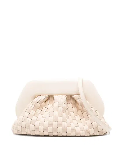 Themoirè Woven Clutch Bag In Neutral