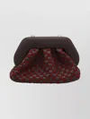 Themoirè Woven Clutch Bag Structured Frame