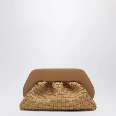 Themoirè Woven Clutch Tia In Biscuit Color