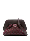 Themoirè Woven-design Clutch Bag In Brown