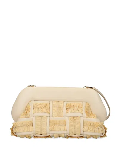 Themoirè Woven Fringed Crossbody Bag In Neutral