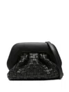 Themoirè Braided Leather Clutch Bag And Strap In Black
