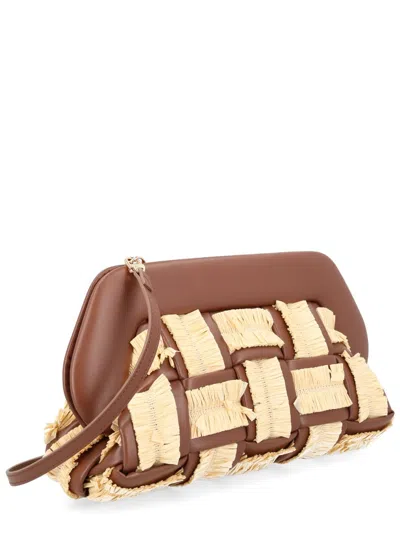 Themoirè Woven Leather Shoulder Bag In Beige