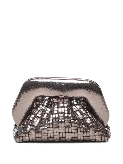 Themoirè Woven Metallic-effect Mini Bag In Silver