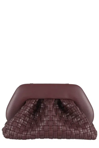 Themoirè Woven Micro Bag With Structured Frame In Gray