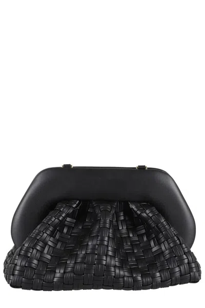 Themoirè Woven-pattern Compact Bag In Black