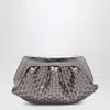 Themoirè Woven Silver Clutch In Metallic