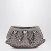 Themoirè Woven Silver Clutch In Silver