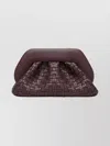 Themoirè Woven Tia Clutch Bag Rectangular Shape In White
