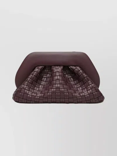 Themoirè Woven Tia Clutch Bag Rectangular Shape In White