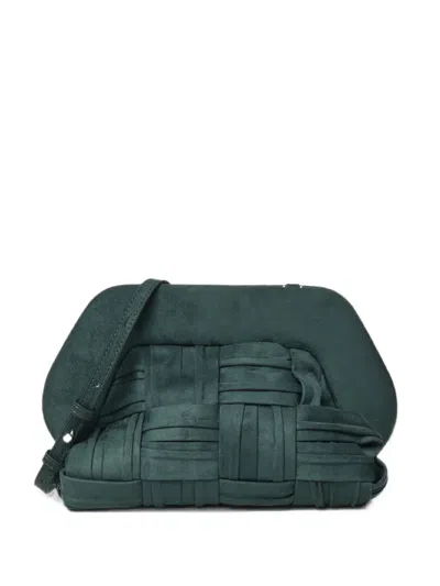 Themoirè Woven-suede Clutch Bag In Green