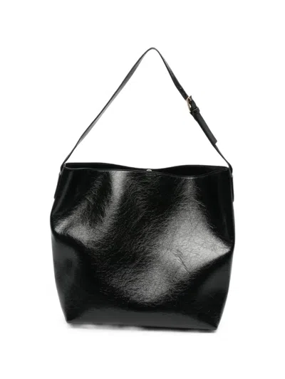 Themoirè Zoe Crinkled-finish Shoulder Bag In Black