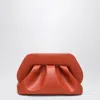Themoirè Rectangular Pleated Clutch Bag Structured Frame In Orange