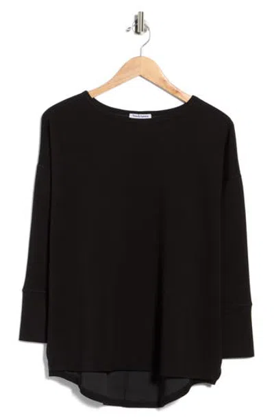 Theo And Spence Boat Neck Top In Black