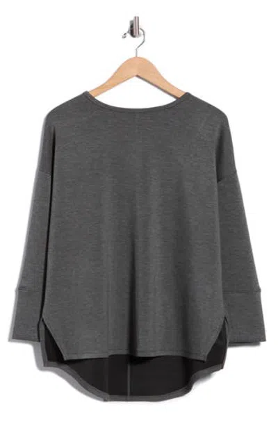 Theo And Spence Boat Neck Top In Gray