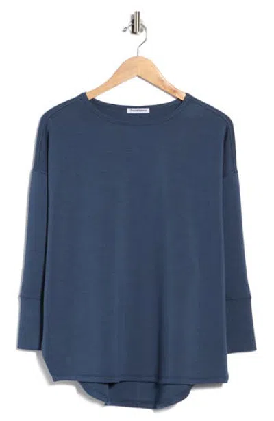 Theo And Spence Boat Neck Top In Blue